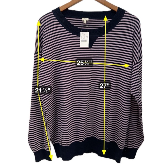 025 J.Crew Factory | NWT Women’s Striped Knit Sweater (Size XL) - Picture 2 of 8